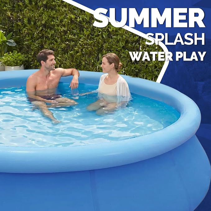 DIMAR GARDEN 14ft x 33in Inflatable Swimming Pool, Outdoor Round Top Ring Above Ground Pools