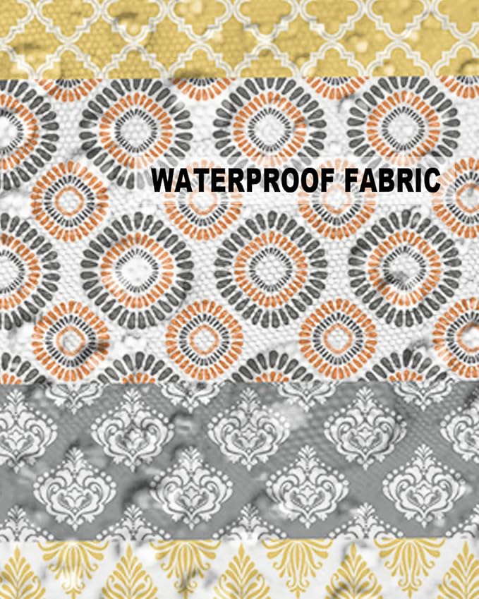 Outdoor Waterproof Throw Pillow Covers Set of 2 Yellow Boho Stripe Tribal Vingtage Lumbar Pillowcases 20x20 Inches Bohemian Style Decorative Pillows Cushion Case Patio Pillows for Couch Bed Garden