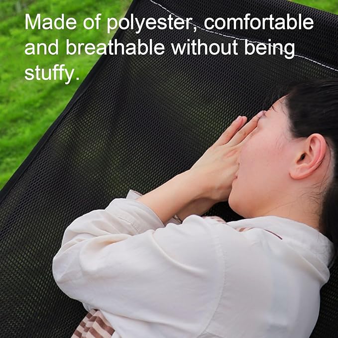 Portable Polyester Hammock with Wooden Sticks Sturdy Outdoor Camping Multi-Purpose Portable Tree Hanging Hammock Comfortable(Grey)