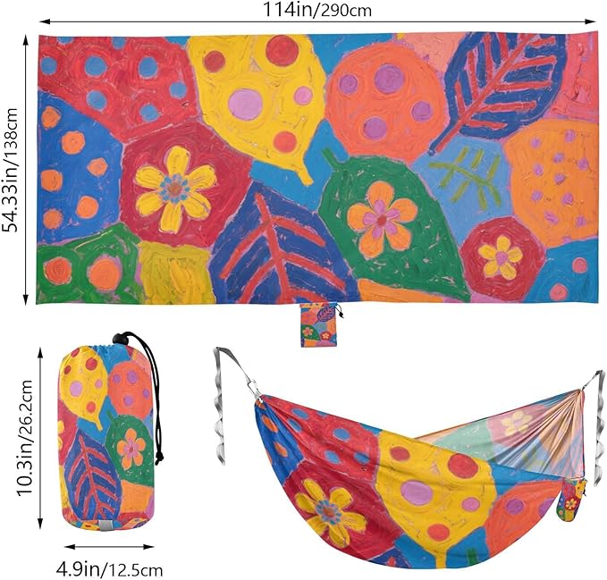 Cartoon Colorful Butterfly Leaves 330lb Capacity Camping Hammocks Portable Hammock for Camping Travel Accessories hamaca de Algodon para Jardin