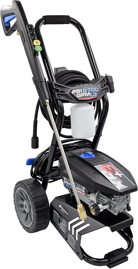 AR Blue Clean Maxx BMXP32700P Electric Pressure Washer-2700 PSI, 1.3 GPM, 15 Amps Quick Connect Accessories, Two Wheel Trolley, On Board Storage, Portable Pressure Washer, High Pressure, Car Washer