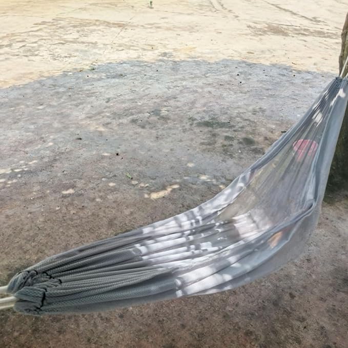 Portable Polyester Fiber Hammock Lightweight Portable Wide Mesh Breathable Tree Hanging Multi-Purpose Hammock Comfortable
