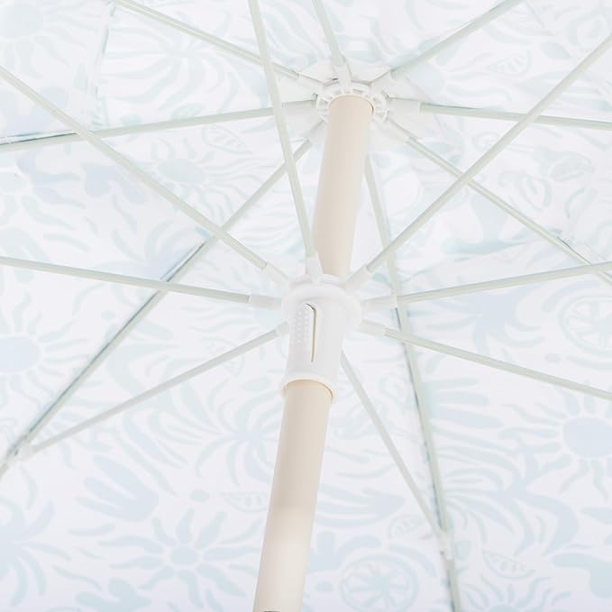 Business & Pleasure Co. Margaritaville Manana Umbrella - 6.5' Beach Umbrella Sand Anchor, 7' Tall Telescopic Aluminum Pole, UPF 50+