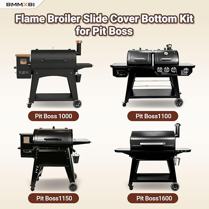Flame Broiler Slide Cover Bottom Kit, Replacement for Pit Boss PB1000, PB1100, PB1150, PB1600 Series Pellet Grill,for Pit Boss Smoker Grill Replacement Parts PB1100PS1, PB1100PS1-W007