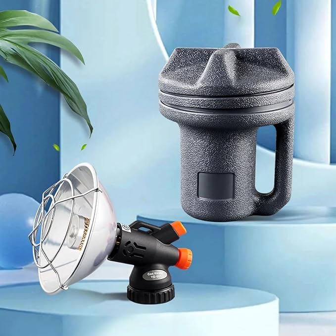 2026 New Mini Portable Outdoor Heater Little Tiny Portable Mini Small Propane Heater Outdoor Tent Butane Gas Heater for Camping Tents Heaters Propane Heating Cannon Ice Fishing with 2 Adapter (A)