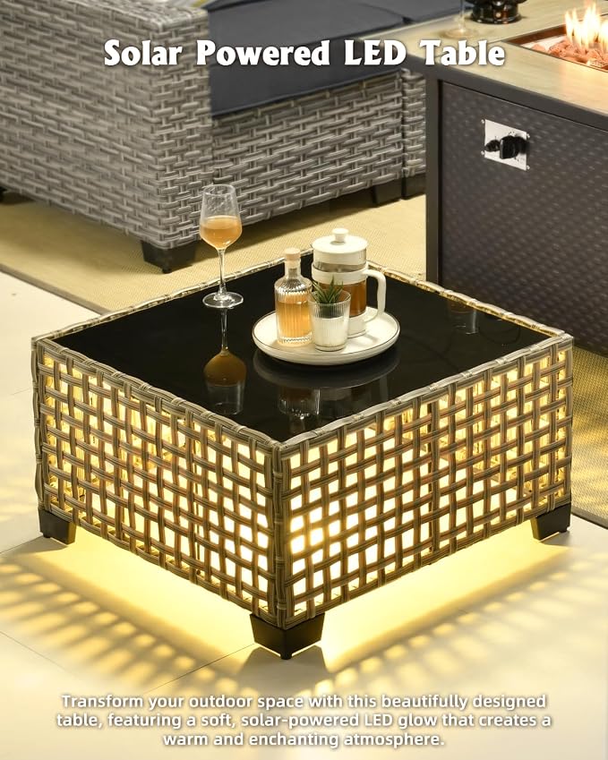 Outdoor Sectional Patio Furniture Set,5 Pieces Wicker Conversation Sets L Shaped Couch,Extra Deep Out Door Sofa Outside Furniture,Black