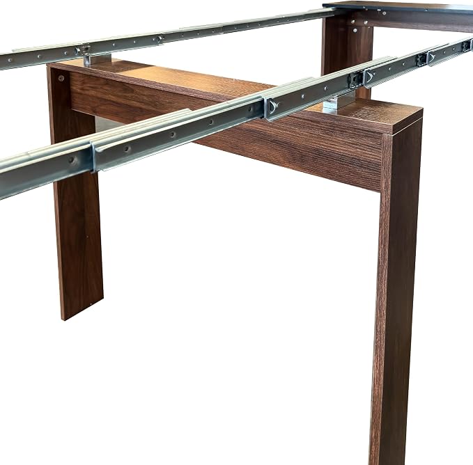20.08" - 118.50" Extendable Dining Room Table, Modern Extra Long Folding Dining Tables for 2-10 People, Outdoor Patio Furniture Set, Adjustable Kitchen Dinner Table, Black Walnut