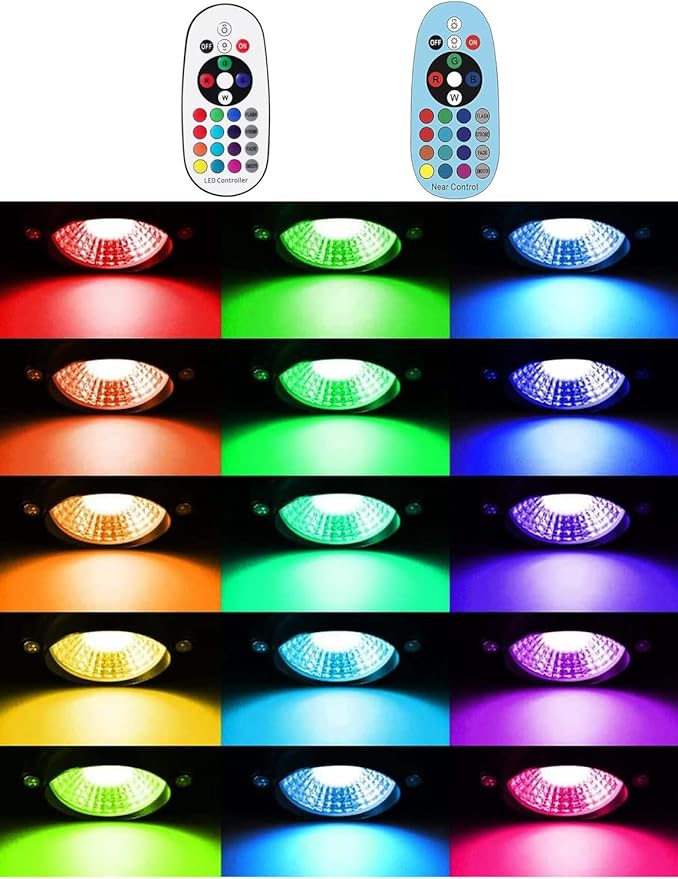 Halloween Landscape Lights with Remote Control 120V Landscape Lighting 12W RGBW Outdoor LED Spotlights Color Changing LED RGB Flood Spot Lights for Yard Garden Path Patio Tree Decorative