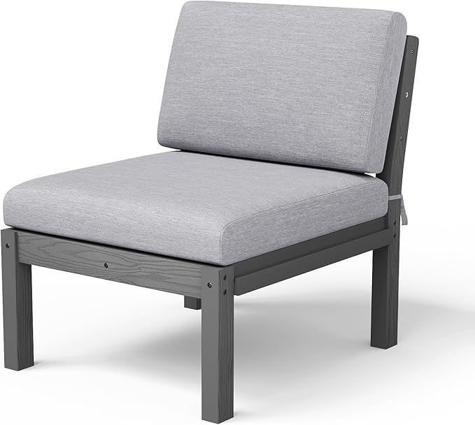 Stoog Modular Armless Chair - Interlocking HIPS Frame Waterproof Seat for Building Sectional Sofas, Grey