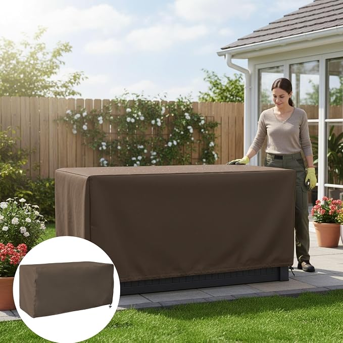 Outdoor Deck Box Cover for Patio Storage Box Protection with Secure Fit, 123x62x55 cm and 158x76x69 cm Options