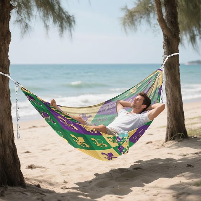 Hammocks for Outside Carnival Flowers Camping Hammock Portable Hammocks with Tree Straps and Carry Bag Camping Accessories for Hiking Beach Outdoor