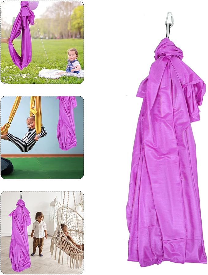’s Aerial Hammock Set 1.5m Purple Household Hammock for Indoor Outdoor Patio Use
