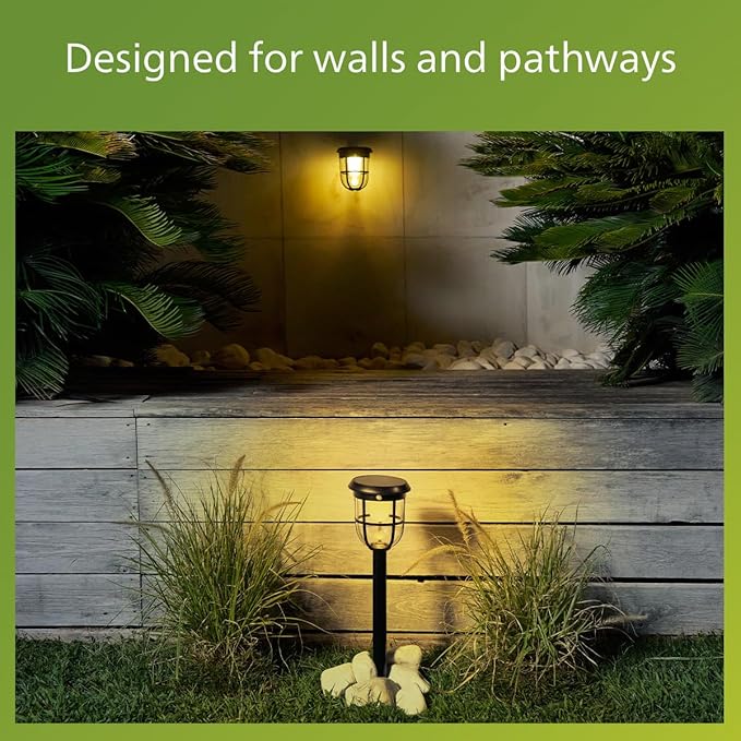 Philips Solar LED 1-Pack Ultra-Efficient Wall Lantern - Radii, Dusk to Dawn, Automatically Linkable, Daylight and Motion Sensor, 3000K Bright White Light, IP44, Black
