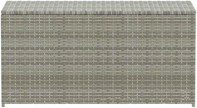 Gecheer Outdoor Poly Rattan Storage Box Durable Weather Resistant Elevated Feet for Garden Furniture Cushions Pillows Grey 100x50x50 cm for Garden Patio Deck