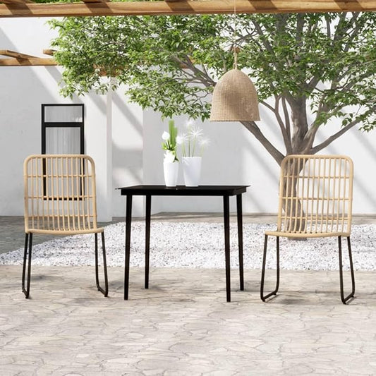 Backyard Furniture Patio Conversation Sets Outdoor Seating 3 Piece Patio Dining Set Oak Suitable for Swimming Pool, Courtyard, Garden