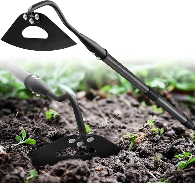 Heavy Duty Garden Hoe Tool 60INCH - Ergonomic Weeding Tool for Lawn, Yard & Farm, Rust-Resistant Steel with Comfort Grip, Easy Adjust & Storage