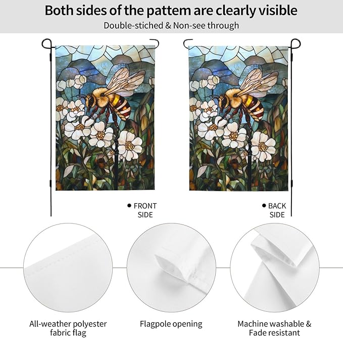 Glass Of Insect Garden Flag 12x18 Inch Double Sided All-Weather Polyester Outdoor Flag For Patio Lawn Yard And Garden Welcome Decor