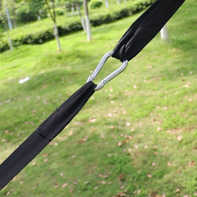 Portable Rayon Hammock Mesh Breathable Outdoor Travel Lightweight Tree Hanging Compact Easy to Install Hammock Comfortable(Black)