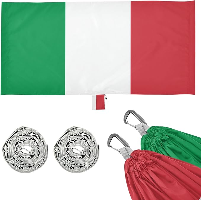 National Flag of Italy Hammocks with Portabl Carry Bag Backyard Hammock for Indoor Outdoor Patio