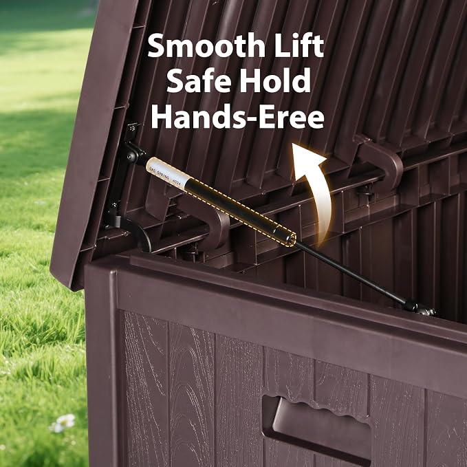 Outdoor Storage Box,Large Waterproof UV Resistant Deck Box,Lockable Storage Container for Patio Furniture Cushions Garden Tools and Pool Accessories