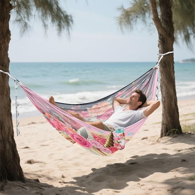 FRMG Unicorn Hammock 500 lbs Capacity Portable Hammocks with Tree Straps & Attached Carry Bag, Camping Essentials Gear, 2010260a