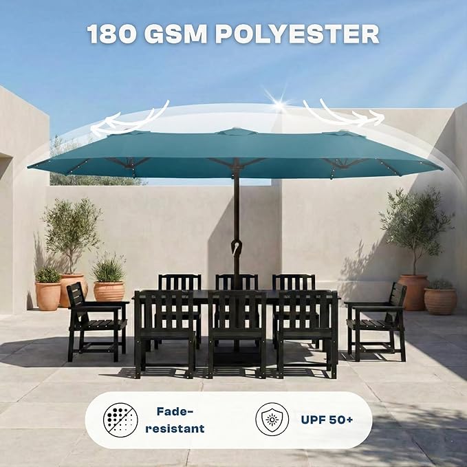 15FT Large Patio Umbrella with Base Included