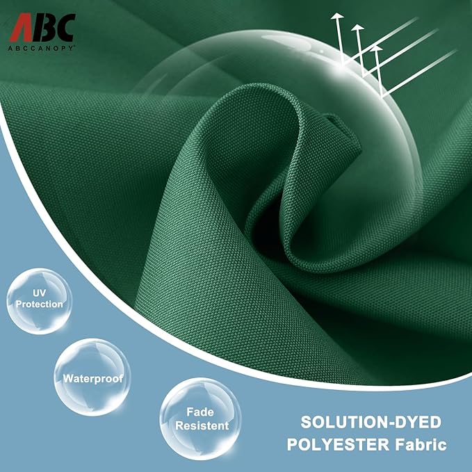 ABCCANOPY Durable Solar Led Patio Umbrellas with 24LED Lights 7.5FT (Green)