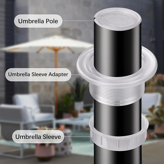 Prudiut Patio Table Umbrella Hole Ring Plug Cap Set, Outdoor Parasol Table Hole Cover Insert Thicker Patio Table Hole Plug Ring for Outdoor, Patio, Yard, Garden, Camping, Pool