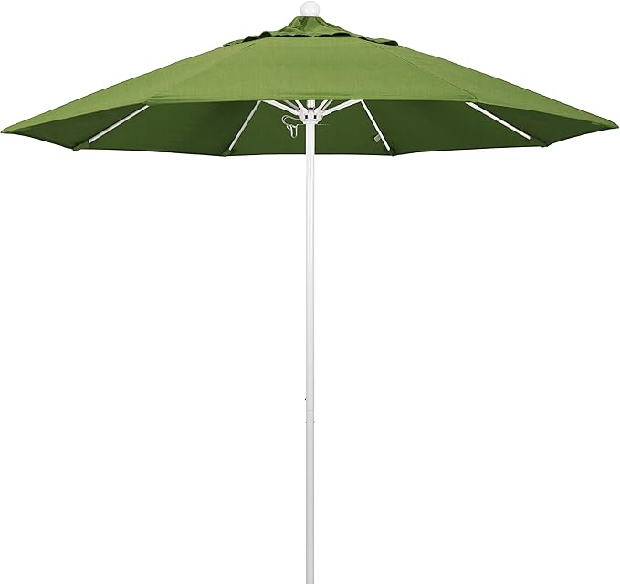 California Umbrella 9' Round Aluminum/Fiberglass Umbrella, Push Open,