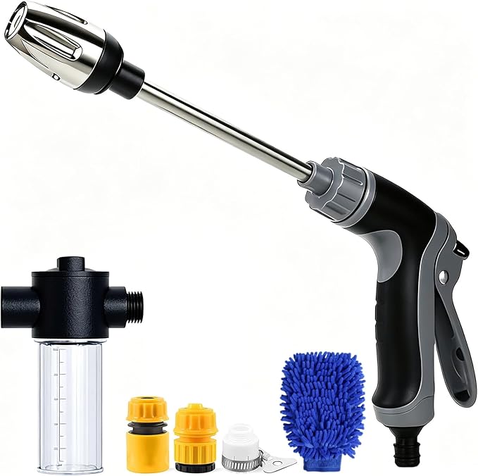 Aquoxis Pressure Washer, High Pressure Power Washer with Adjustable Nozzle, Universal Garden Hose Connection, Multi Spray Modes for Car Patio Outdoor Cleaning (A)