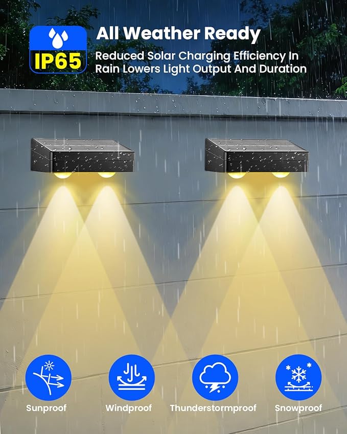 Solar Fence Lights Outdoor Waterproof 12 Pack 60 LM Brighter Dual LED Spot Lens 12 Modes & 9 Colors Deck Lights Solar Powered Wall Lighting Decor for Outside Yard Step Patio Porch Railing Pool