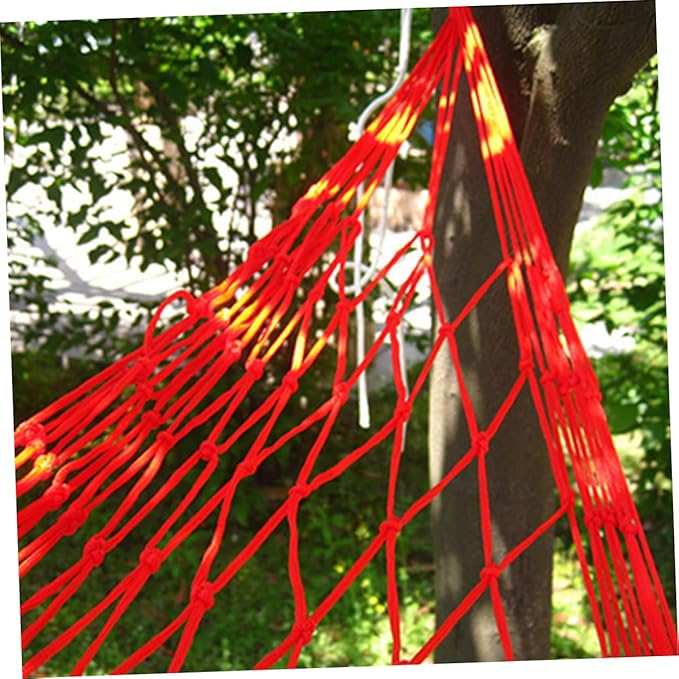 Nylon Camping Hammock Mosquito Net Portable Swing Bed for Outdoor Leisure Hiking Hunting Red