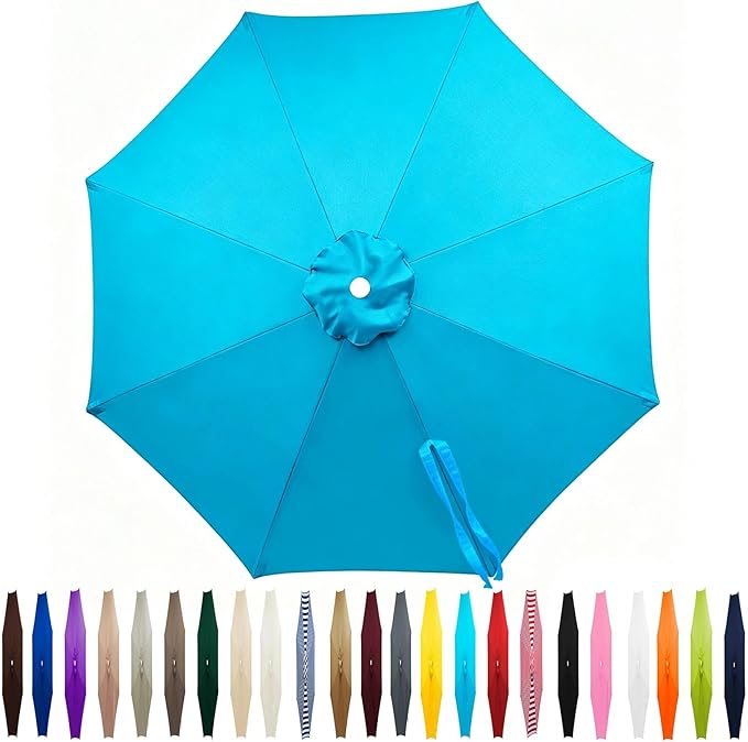 Outdoor Patio Umbrella Replacement Canopy 7.5ft/9ft/10ft/11ft 6/8 Ribs, Cantilever Offset Patio Umbrella Fabric Cover Resistant Waterproof Shade for Table Pool