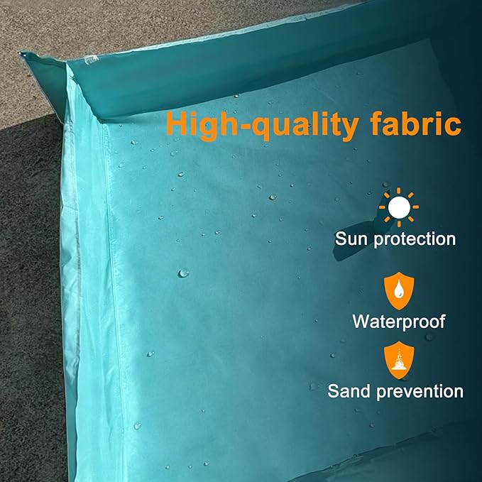 LOTTAFUN Beach Umbrella for Kids with Walled Blanket, Sandbox for Toddlers Lightweight Mat for Outdoors, Water Resistant, Portable and Lightweight for Sand and Grass
