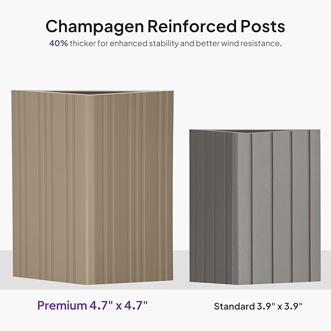 PURPLE LEAF Outdoor Gazebo 14'X24'，Champagne Hardtop Gazebo with Galvanized Steel Double Roof, Permanent Patio Gazebo with Curtains and Netting for Patio Lawn Garden and Deck