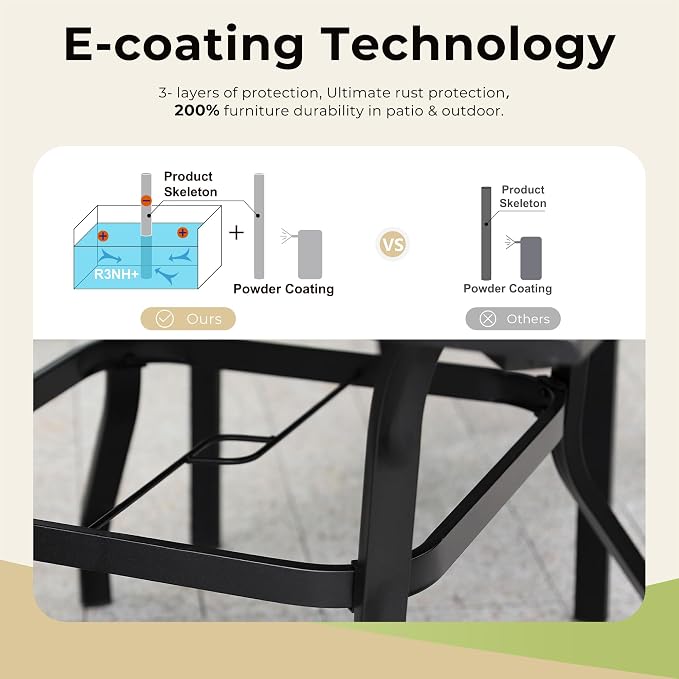 MIXPATIO Outdoor Patio Square Dining Table, 37"x 37" Wood-Like Tabletop with Adjustable Umbrella Hole and Faux Wood Tabletop, All Weather Wrought Iron Black Outdoor Table for Deck Lawn Backyard