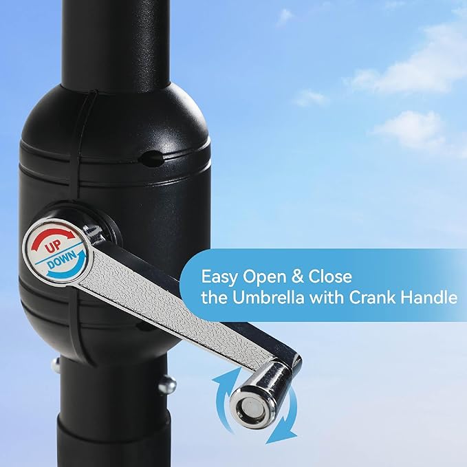 GREEN PARTY 15 ft Rectangular Patio Umbrella with Base Included, Large Double-Sided Outdoor Table Umbrella with Crank, 1.9" Pole UPF 50+ UV Resistant for Pool Deck Backyard Garden, Turquoise