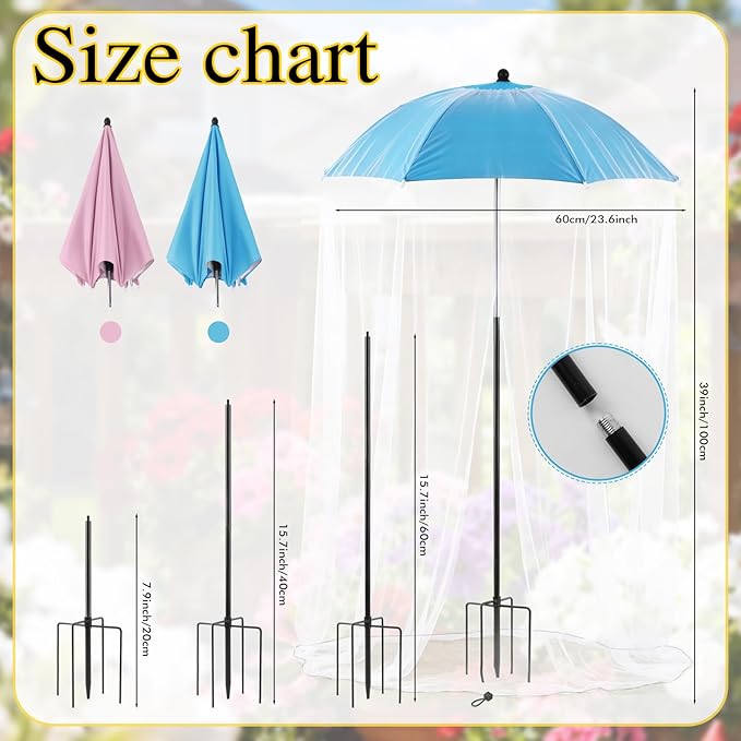 Plant Umbrellas for Outdoor Plants, Adjustable Plant Umbrellas for Potted Plants and Garden Beds, Provide Shade to ‌Defend Plants From Blazing Sun and Rain, Courtyard Balcony Plants Shade