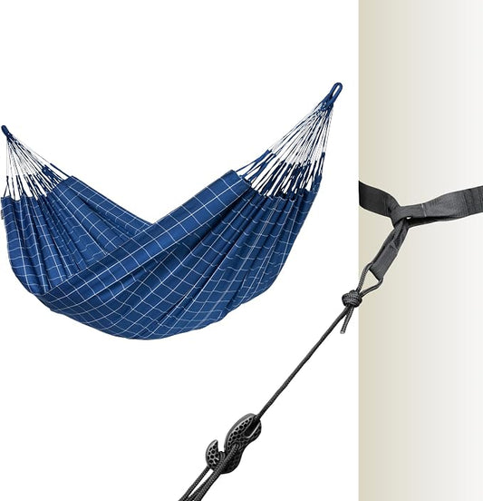 La Siesta® Large Double Brisa Classic Hammock & TreeMount, Trees Beams Posts Suspension Kit, Indoor Outdoor Hammock Swing, Weather Resistant, Marine