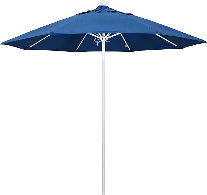 California Umbrella 9' Round Aluminum/Fiberglass Umbrella, Push Open,
