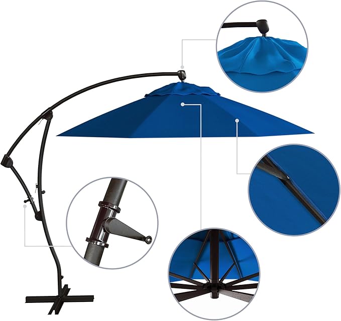California Umbrella 9-Foot Offset Cantilever Patio Umbrella Infinite Tilt