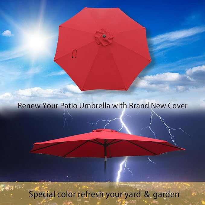 Goodgoods 9ft Patio Umbrella Replacement Canopy Market Umbrella Top Outdoor Umbrella Canopy (2pcs/package)