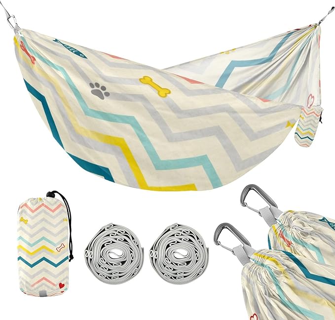 Cute Pet Outdoor Hammock with Tree Straps Cloth for Outside Beach Patio Garden