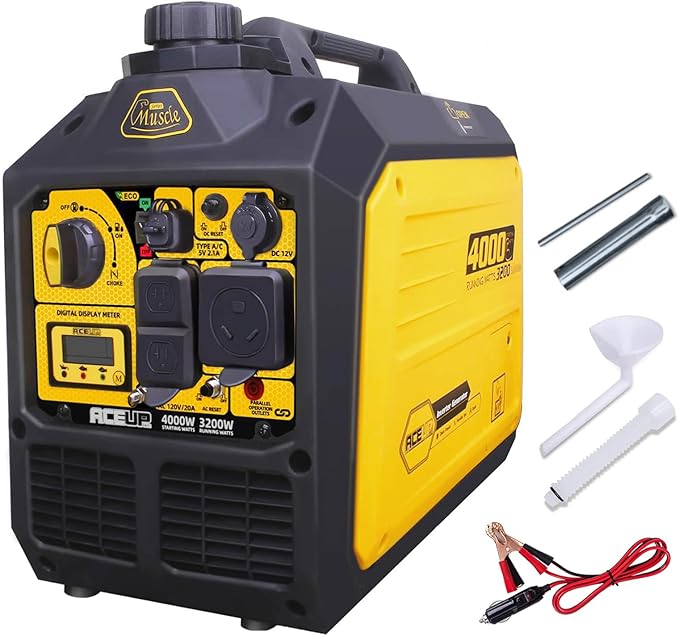 Aceup Energy 4000 Watt Inverter Generator Portable 149cc, Gas Powered Generator Quiet for Home, RV-Ready, EPA Compliant ideal for Father's Day