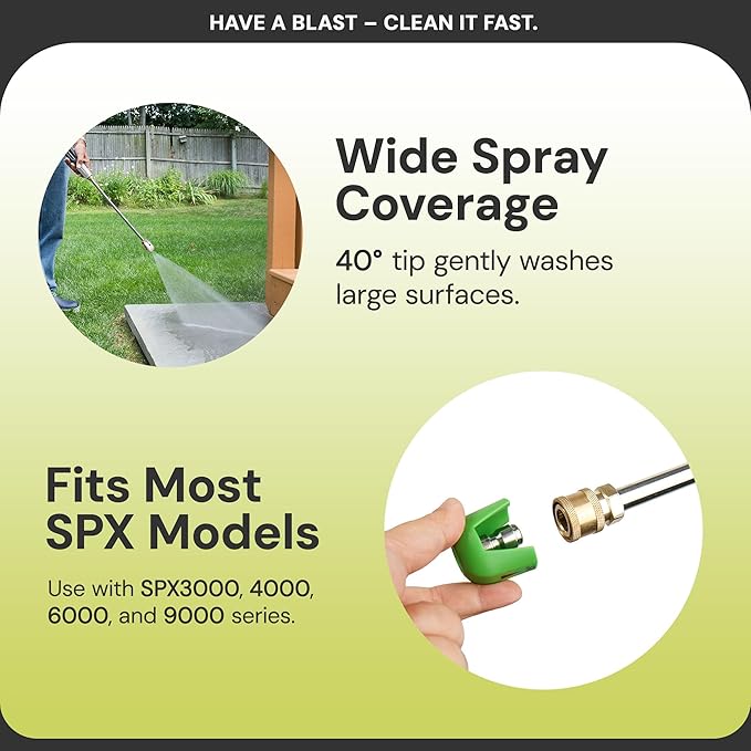 Sun Joe SPX3000-TPS + SPX3000 Electric Pressure Washer Quick-Connect Spray 5-Tip Set and Sun Joe Electric Pressure Washer, Portable Power Washer with Wheels