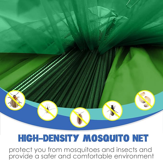 Gold Armour Camping Hammock - Camping Essentials, Double Hammock with Bug Net, Camping Gear Portable Hammock for Outside, Hiking, and Travel (Green & Lime Green)