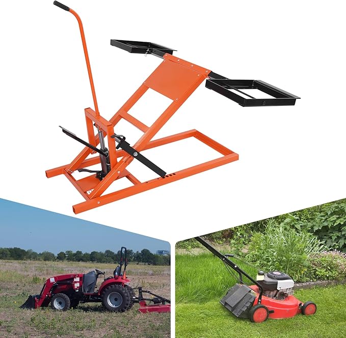 Lawn Mower Lift with Hydraulic Jack,500Lbs Zero Turn Mower Lift, Wheel Span Adjustable,Lawn Mower Jack with Hydraulic Foot Pedal,Lawn Mower Lift for Maintenance and Repair