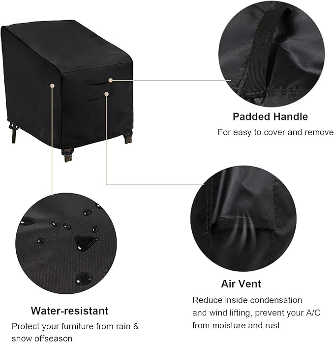 WOMACO Patio Swivel Chair Cover Waterproof Outdoor Swivel Chair Slip Covers Outside Small Large Oversized Wicker Lawn Club Chair Furniture Protector (30" Wx35 Dx39 H(2 Pack))