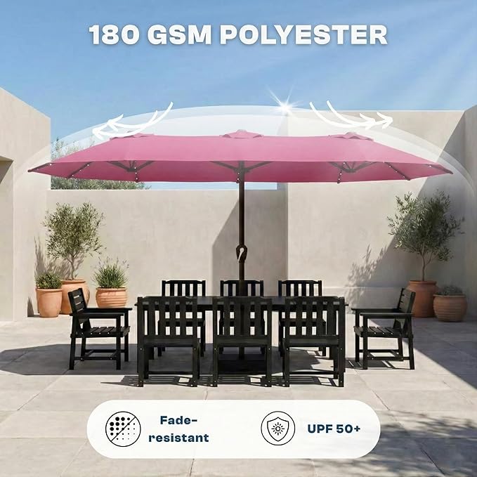 15FT Large Patio Umbrella with Base Included
