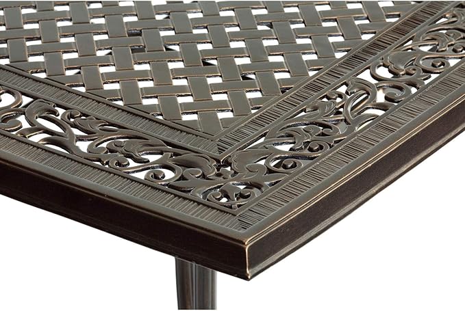 Hanover Fontana 9-Piece Outdoor Dining Set, Rust-Resistant Aluminum Outdoor Patio Dining Set for 8 with Swivel Rockers and 60" Square Cast-Top Patio Table, Perfect for Backyard, Patio, Deck, and Porch